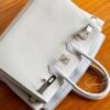 Hermes Bag Image Birkin Touch 25CM Matte Crocodile / Togo Leather 80 Pearl grey Silver Hardware