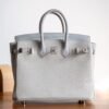 Hermes Bag Image Birkin Touch 25CM Matte Crocodile / Togo Leather 80 Pearl grey Silver Hardware