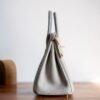 Hermes Bag Image Birkin Touch 25CM Matte Crocodile / Togo Leather 80 Pearl grey Silver Hardware