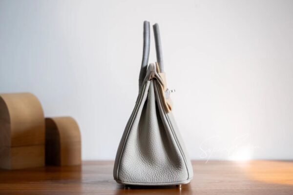 Hermes Bag Image Birkin Touch 25CM Matte Crocodile / Togo Leather 80 Pearl grey Silver Hardware