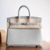 Hermes Bag Image Birkin Touch 25CM Matte Crocodile / Togo Leather 80 Pearl grey Silver Hardware