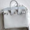 Hermes Bag Image Birkin Touch 25CM Matte Crocodile / Togo Leather 80 Pearl grey Silver Hardware