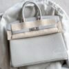 Hermes Bag Image Birkin Touch 25CM Matte Crocodile / Togo Leather 80 Pearl grey Silver Hardware