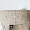 Hong Kong Hermes Birkin 20CM White House Matte Crocodile Silver Hardware Full Handmade