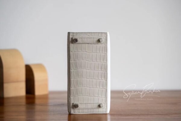 Hong Kong Hermes Birkin 20CM White House Matte Crocodile Silver Hardware Full Handmade