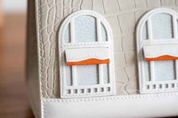 Hong Kong Hermes Birkin 20CM White House Matte Crocodile Silver Hardware Full Handmade