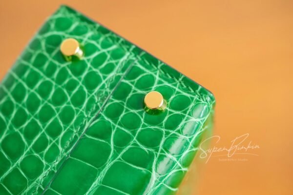 Hong Kong Hermes 1L Cactus Mini Kelly ll Shiny Alligator Crocodile Leather 19CM Gold Hardware