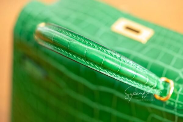Hong Kong Hermes 1L Cactus Mini Kelly ll Shiny Alligator Crocodile Leather 19CM Gold Hardware