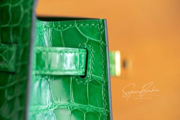 Hong Kong Hermes 1L Cactus Mini Kelly ll Shiny Alligator Crocodile Leather 19CM Gold Hardware