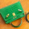 Hong Kong Hermes 1L Cactus Mini Kelly ll Shiny Alligator Crocodile Leather 19CM Gold Hardware