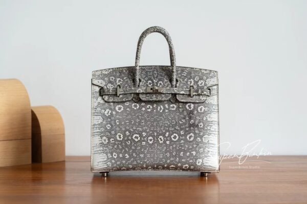Amsterdam Netherlands Hermes Birkin 25CM 01 Lizard Leather Silver Hardware Full Handmade