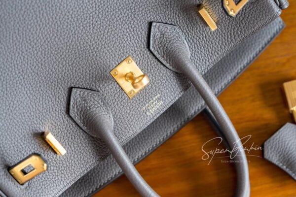 Women's Tote Bag Birkin 25CM Togo Leather 8F Etain Gold Hardware