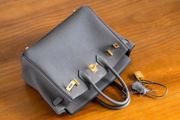 Women's Tote Bag Birkin 25CM Togo Leather 8F Etain Gold Hardware