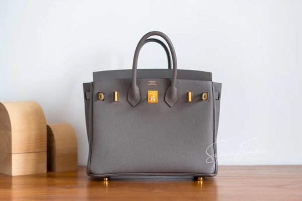 Women's Tote Bag Birkin 25CM Togo Leather 8F Etain Gold Hardware
