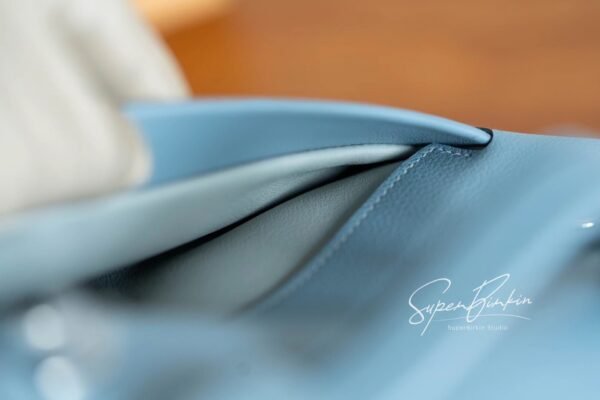 Brussels Belgium Hermes Kelly 24/24 Mini J7 Blue Lin/Gris Mouette Silver Hardware Special Order