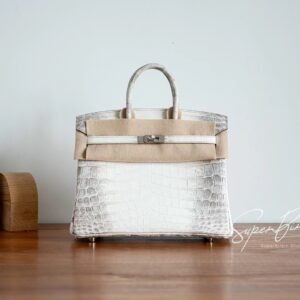 Women's Hermes Himalaya Birkin 25CM Bag Matter Crocodile Silver Hardware Full Handmade