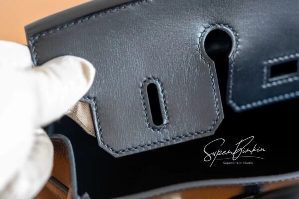 Sydney Australia Hermes Birkin 25CM Black Box Leather HandBag Silver Hardware Handmade