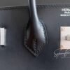 Sydney Australia Hermes Birkin 25CM Black Box Leather HandBag Silver Hardware Handmade