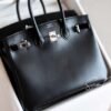 Sydney Australia Hermes Birkin 25CM Black Box Leather HandBag Silver Hardware Handmade