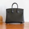 Sydney Australia Hermes Birkin 25CM Black Box Leather HandBag Silver Hardware Handmade